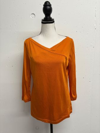 St.Emile Shirt Gr. M orange 3/4 Arm V-Ausschnitt