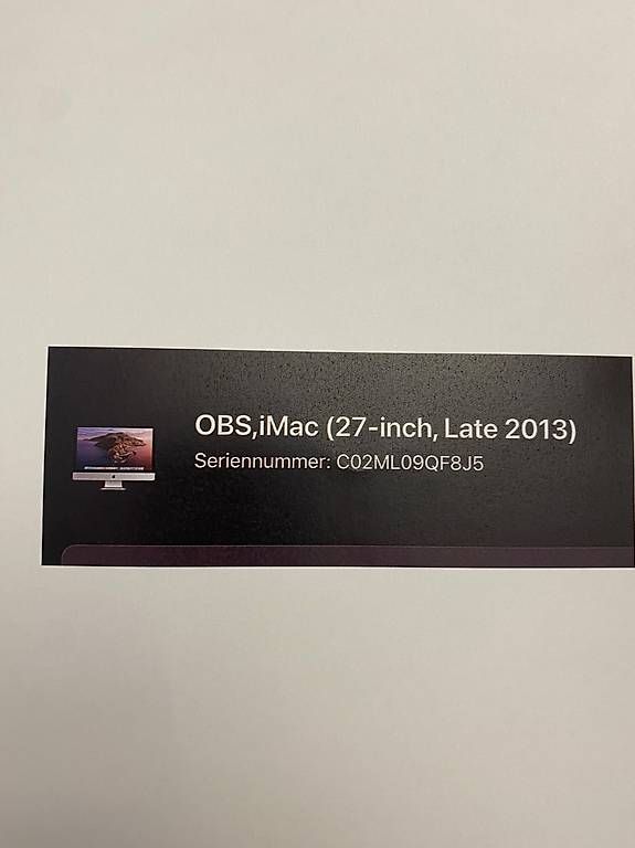 PC: iMac OBS (27-inch, Late 2013) – Usato da Chur venduto da has_f8lc 2
