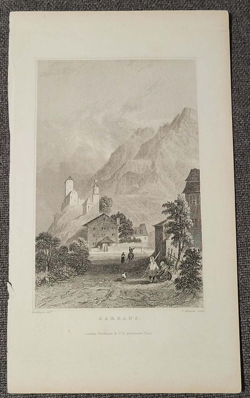 Stiche: Stahlstich Sargans ca.1832 – Gebraucht aus Sargans von Macla4