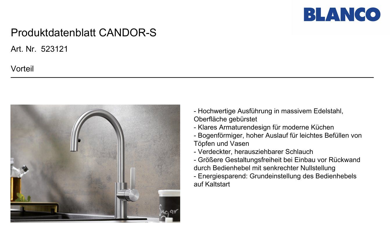 Blanco Rubinetteria: 369 Blanco CANDOR-S Küchenarmatur – Nuovo e nell'imballaggio originale da Derendingen venduto da Meisterstuecke 2