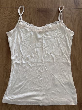 Spaghettiträger Top mit Spitze Gr.S beige NEU