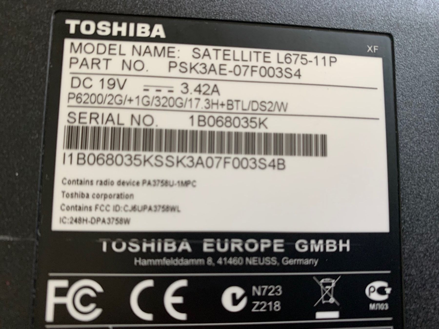Toshiba Notebook: Toshiba Satellite L675-11P – Difettoso da Emmen venduto da newdeal1970 1