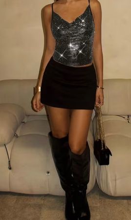 Top élastique argenté XS