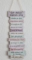 Wandschild Spruch mit Motvation Text Holztitel 