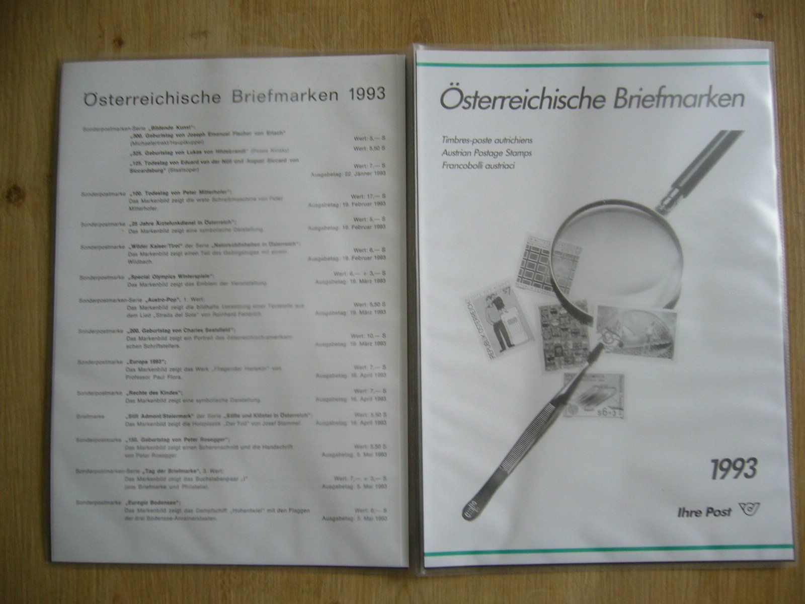 Tutti i francobolli: Österreich postfrisch 1993/1994/1995 – Usato da Wolhusen venduto da Curver9 1