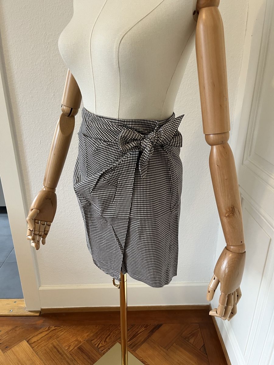 Massimo Dutti Gonne: Massimo Dutti Skirt Size 36 Gingham Bow-Tie Black/White – Usato da Mies venduto da Nib2011 5