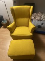 Ohrensessel mit Hocker IKEA Strandmon gelb guter Zustand