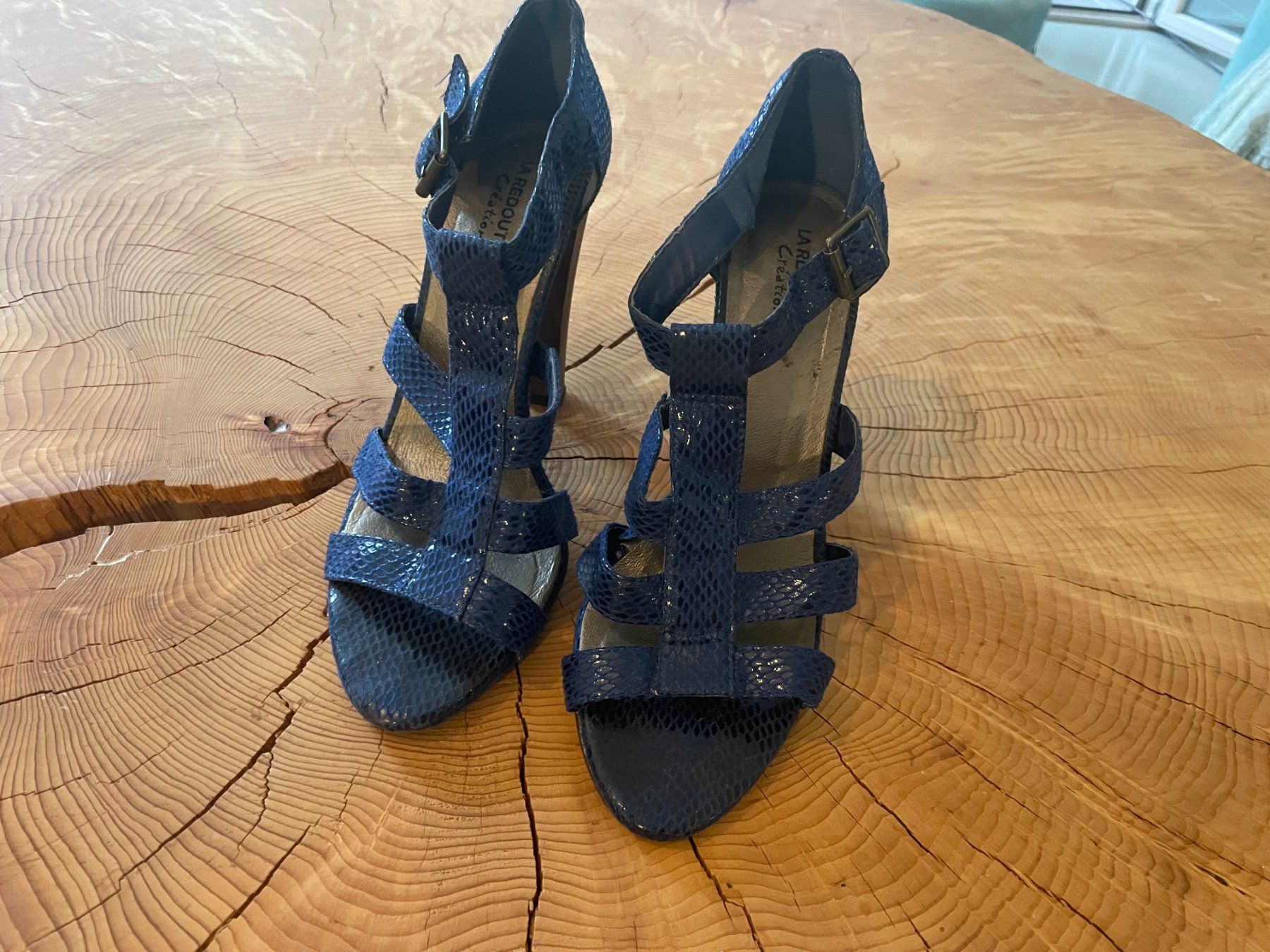La Redoute Scarpe da donna: Sandales à talon bleu python | Absatzsandalen Gr. 38/39 – Usato da Zürich venduto da AnnaSa 1