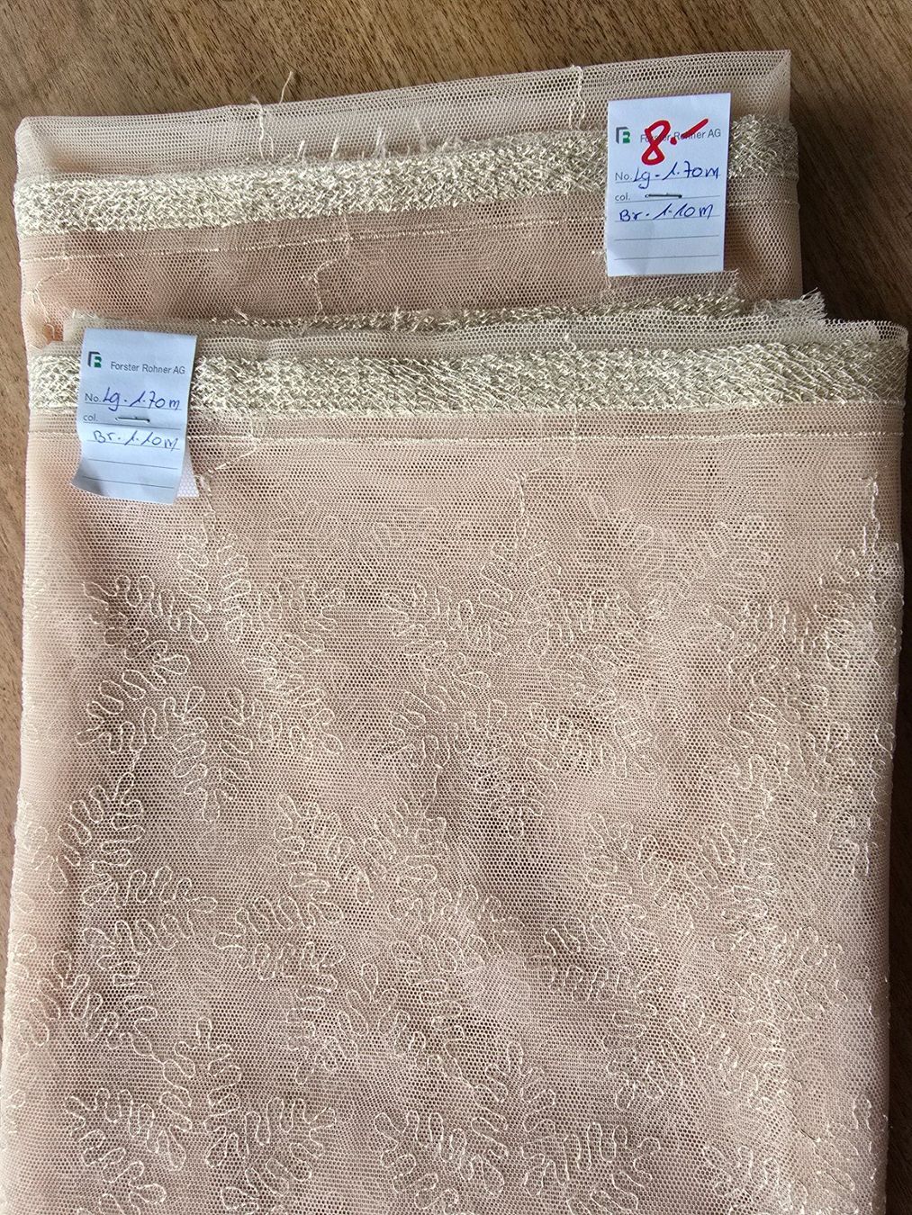 Tessuti: Spitze Tüll Stoff Meterware Restposten, Forster Rohner – Nuovo e nell'imballaggio originale da Hinterforst venduto da Jamila8