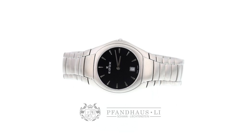 Edox Les Bémonts Ultra Slim Herrenuhr Schwarz NEU 2