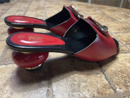 Ciabatte rosse tacco rotondo tg 39/39.5👌Ascendancy donna