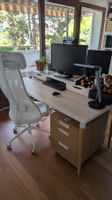 Bureau beige et blanc Ikea LINNMON excellent état