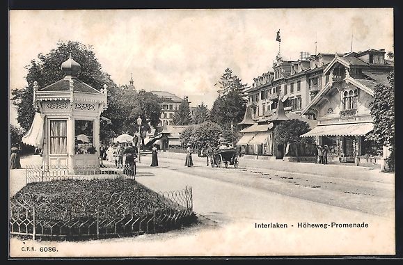 Cartoline postali: Interlaken, Höheweg-Promenade mit Pavil – Usato da Berlin venduto da bartko-reher