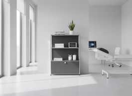 USM Haller Regal 1x3 Anthrazitgrau / Neu (mit A Gestänge)
