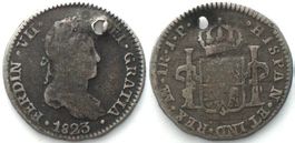PERU 1 Real 1823 JP, LIMAE, FERNANDO VII. Silber ss