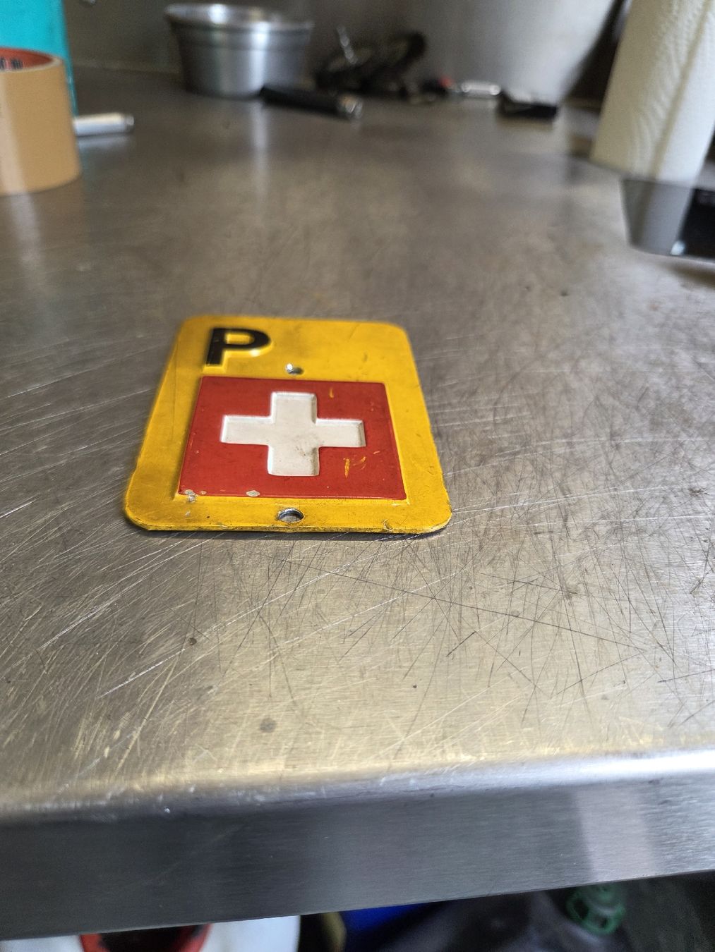 Parti ricambio per ciclomotori: Post Töffli Anhänger Schild – Usato da Eichberg venduto da Schmid-Motos 1