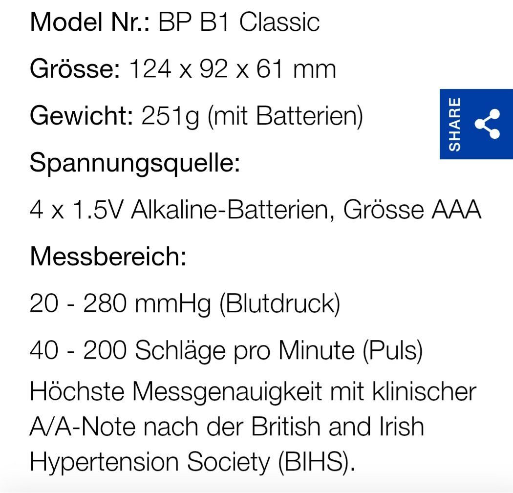 Medizinische Geräte: Microlife-Blutdruckmessgerät-B1 Classic. NEU. – Neu und originalverpackt aus Killwangen von Marc-Antonio 4