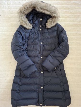 Doudoune longue bleu marine Tommy Hilfiger avec capuche 