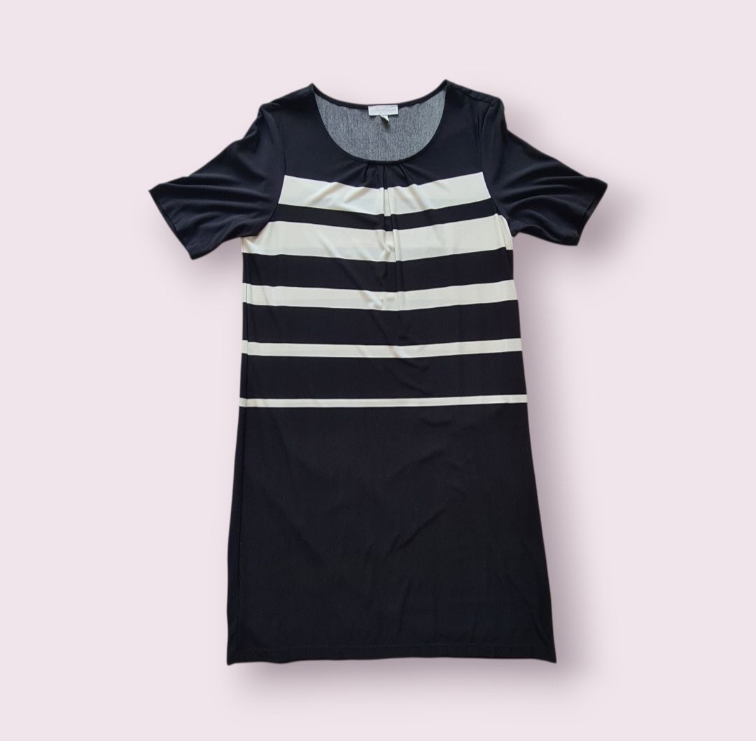 Kleider: Robe droite rayée noir et blanc, taille 42 – Gebraucht aus Renens VD von del_t2kx