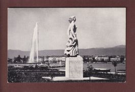 GENEVE - Statue La Brise et Jet d'Eau