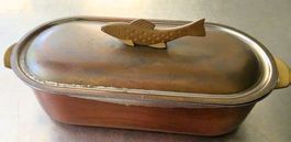 Fischposioniere mit Einlage und Fischdeckel Kupfer
