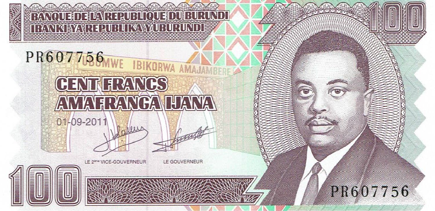 Banknoten: Burundi 100 Francs 2011 P-44b UNZ – Neu (gemäss Beschreibung) aus Steffisburg von ber_8htf