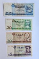 4 Banknoten der Deutsche Demokratischen Republik,