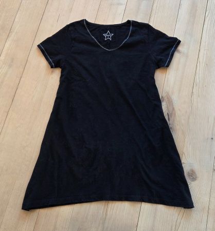 Top/Shirt Chicorée Oversize,silberfarbene Glitzernaht,Gr.S