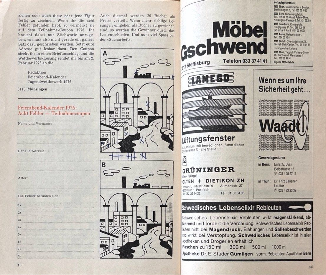 Libri: Feierabend Kalender 1976 – Usato da Sarnen venduto da Livres 5