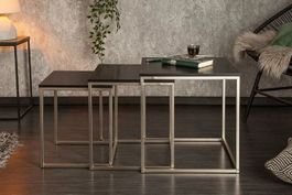 Design Beistelltisch 3er Set Edelstahl