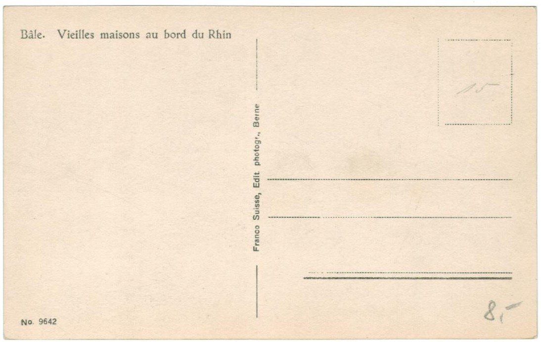 Ansichtskarten: AK Basel Alte Häuser am Rhein – Gebraucht aus Zürich von Tolima194 1