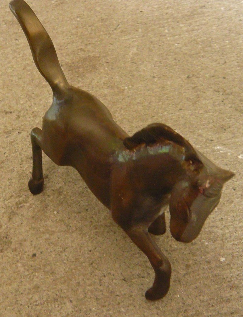 Statuette: Messing Figur Pferd /  Ross – Usato da Ruggell venduto da Btt 1