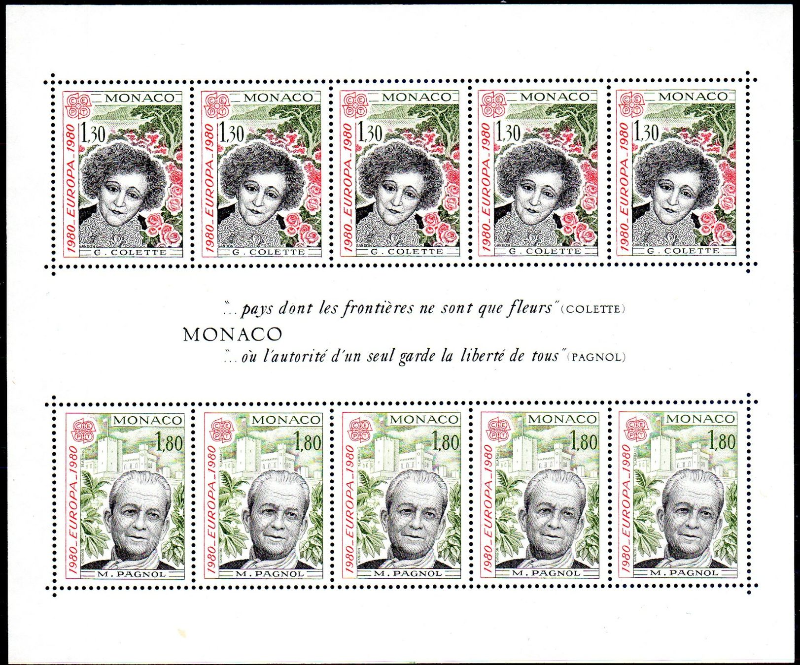Tutti i francobolli: ** POSTFRISCH **  MONACO EUROPAMARKEN 1980 BLOCK - MO21 – Nuovo (secondo la descrizione) da Losone venduto da EM2019