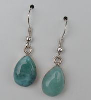 ♥ OHRHÄNGER - LARIMAR TROPFEN - SILBER ♥