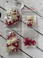 weihnachtliche Filzteile in Rot und Weiss / P100