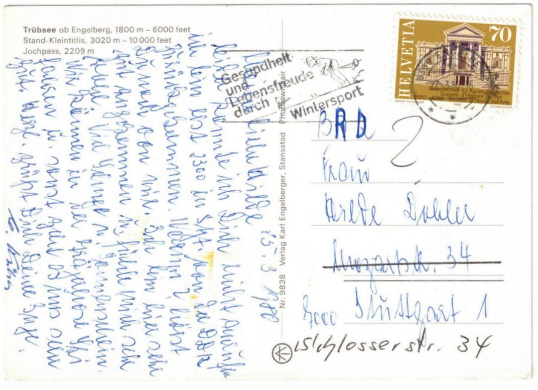 Cartoline postali: Engelberg - Skigebiet – Usato da Binningen venduto da Mountainrider 1