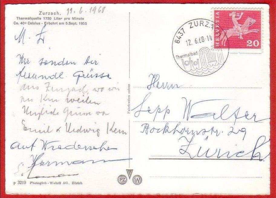 Cartoline postali: ZURZACH, GROSSFORMAT – Usato da Grüningen venduto da Kartenlaube 1