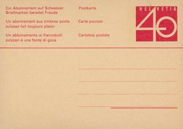 1x PTT-Postkarten vorfrankiert 40 Rp. ungelaufen Original