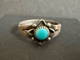 Indianer Navajo Silber Ring mit Türkis 925