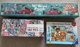 3 Puzzles: Londji, Djeco, Ravensburger, used