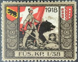Soldatenmarke 1.WK, Füsilier Kp I/38, braun, Wi 3.Div 120