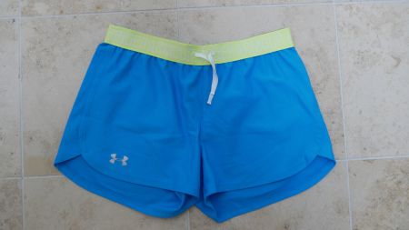 Under Armour Shorts Sporthose blau gelb Laufhose