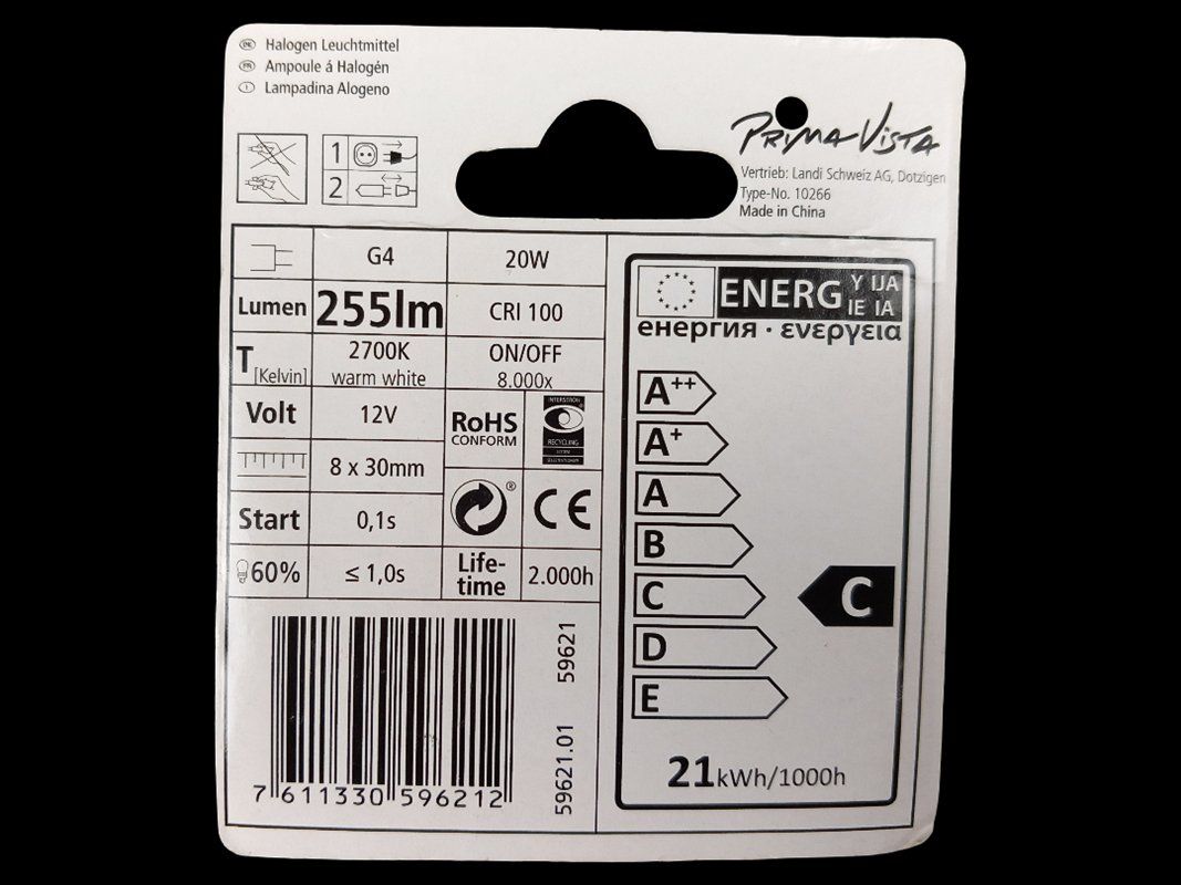 Lampen: PRIMA VISTA Halogen-Stiftsockellampen – Neu (gemäss Beschreibung) aus Hünenberg von Restwert_Zug 1