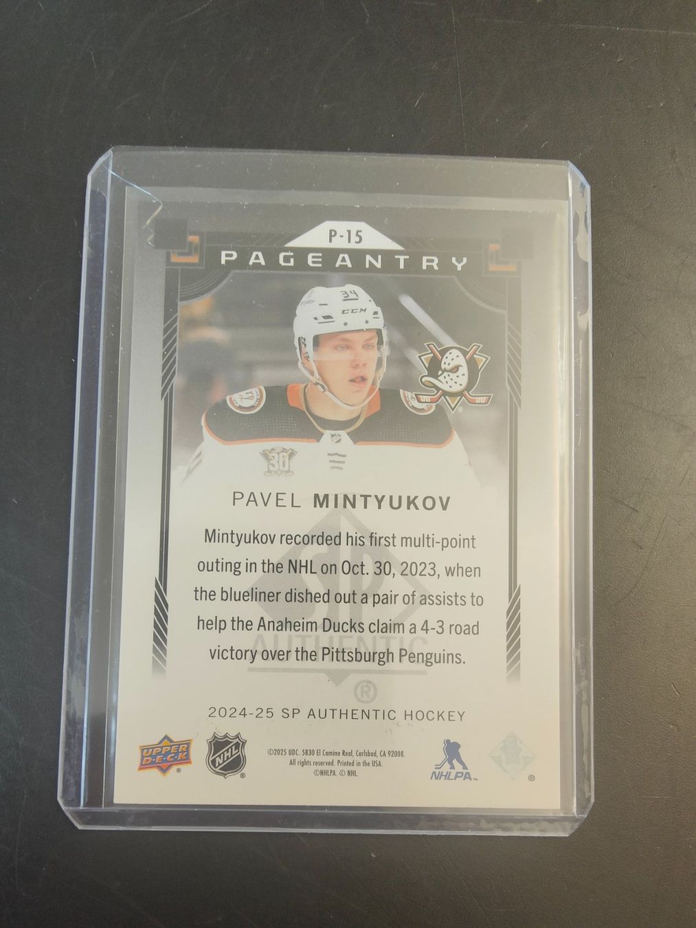 Sammelbilder & Trading cards: Pavel Mintyukov Anaheim Ducks 24-25 Upper Deck SP Authentic – Gebraucht aus Wangen SZ von Sasch3 1