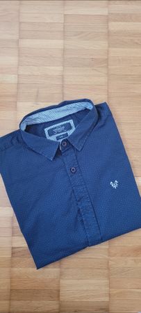 Ritchie&Co Kurzarmhemd Gr. L Dunkelblau mit Pünktchen
