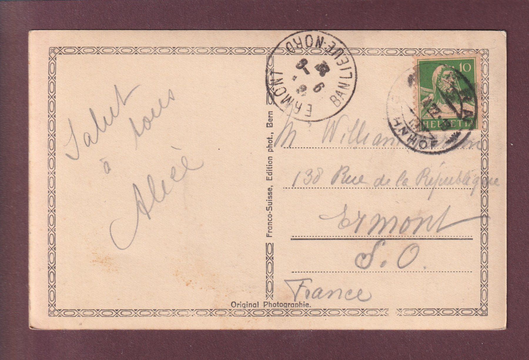 Cartoline postali: BERN - Bundespalast - 1922 – Usato da Pully venduto da nicecards 1
