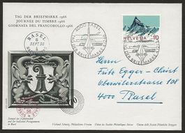 1966 Brief Tag der Briefmarke Basel