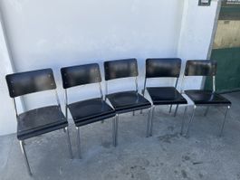 5er Set Horgen Glarus Dietiker Stapelstühle Schwarz