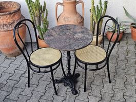 Bistrotisch 2 Stühle Granittisch