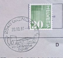 Werbestempel 20.10.81 (Grenchen 2) auf Beleg